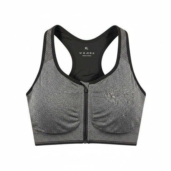 Other - WANAYOU Women's Zip Front Sports Bra XL Post-Surgery Bra,Yoga Sports Bras (Gray)